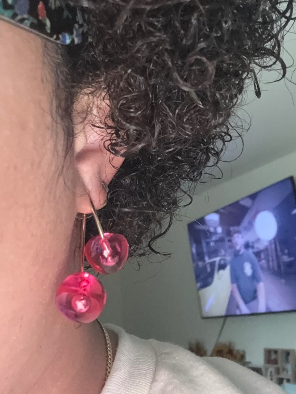 Beautiful cherry pink earrings